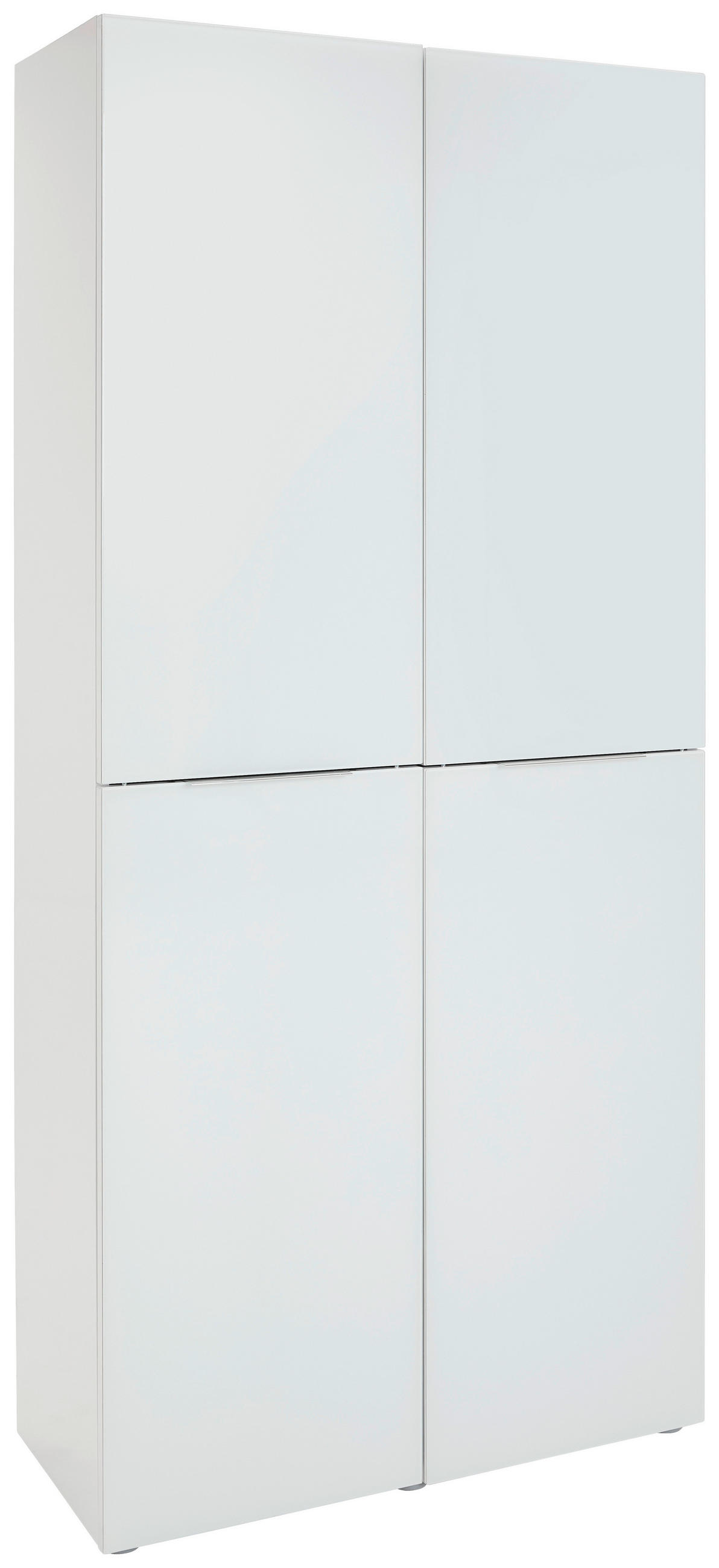 MEHRZWECKSCHRANK 91/196/40,3 cm  in Weiß  - Weiß Hochglanz/Alufarben, Design, Glas/Holzwerkstoff (91/196/40,3cm) - Voleo