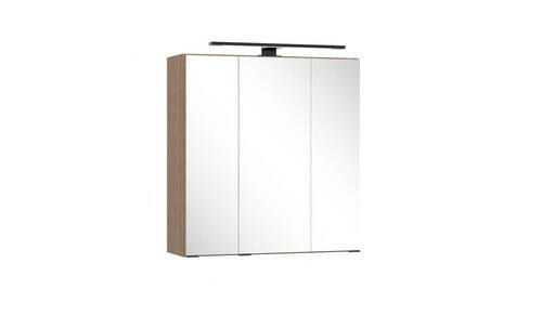 SPIEGELSCHRANK 60/64/20 cm  - Dunkelbraun/Schwarz, Natur, Glas/Holzwerkstoff (60/64/20cm) - Held