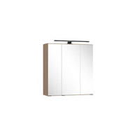 SPIEGELSCHRANK 60/64/20 cm  - Dunkelbraun/Schwarz, Natur, Glas/Holzwerkstoff (60/64/20cm) - Held