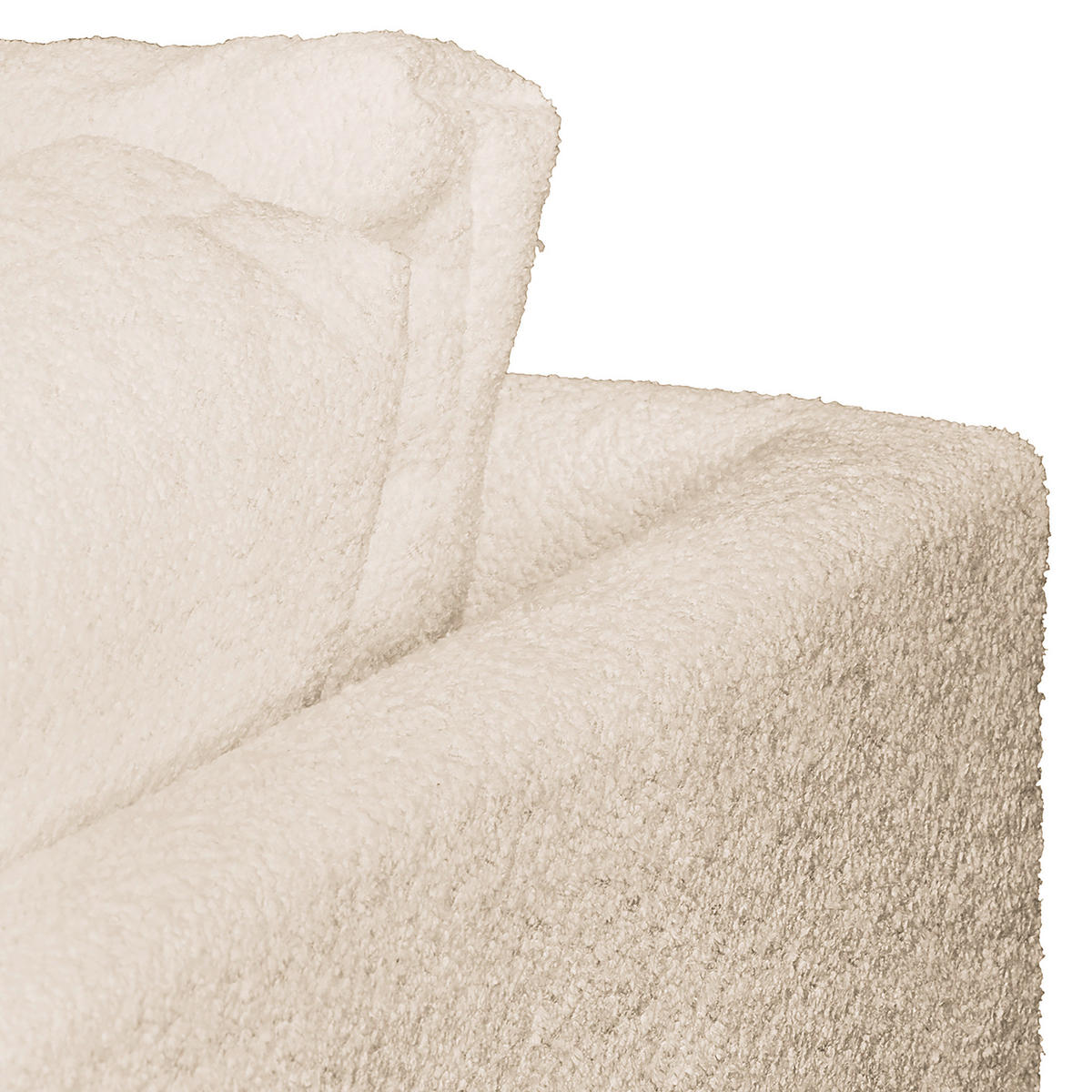 ECKSOFA Ariella Weiß Bouclé  - Naturfarben/Weiß, Design, Holz/Textil (231/161cm) - Livetastic
