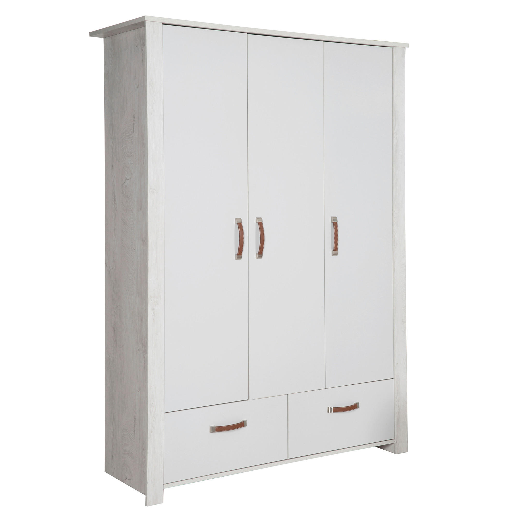 BABYKLEIDERSCHRANK roba Mila Grau, Weiß  - Weiß/Grau, Basics, Holzwerkstoff (136/189,5/52,5cm) - Roba
