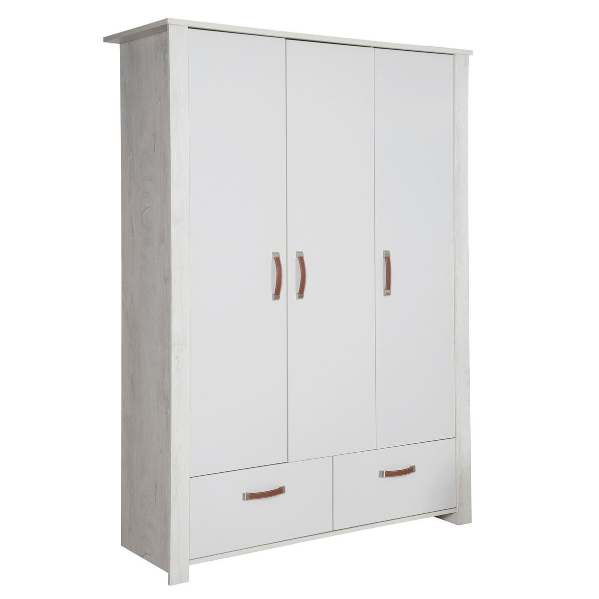 BABYKLEIDERSCHRANK roba Mila Grau, Weiß  - Weiß/Grau, Basics, Holzwerkstoff (136/189,5/52,5cm) - Roba