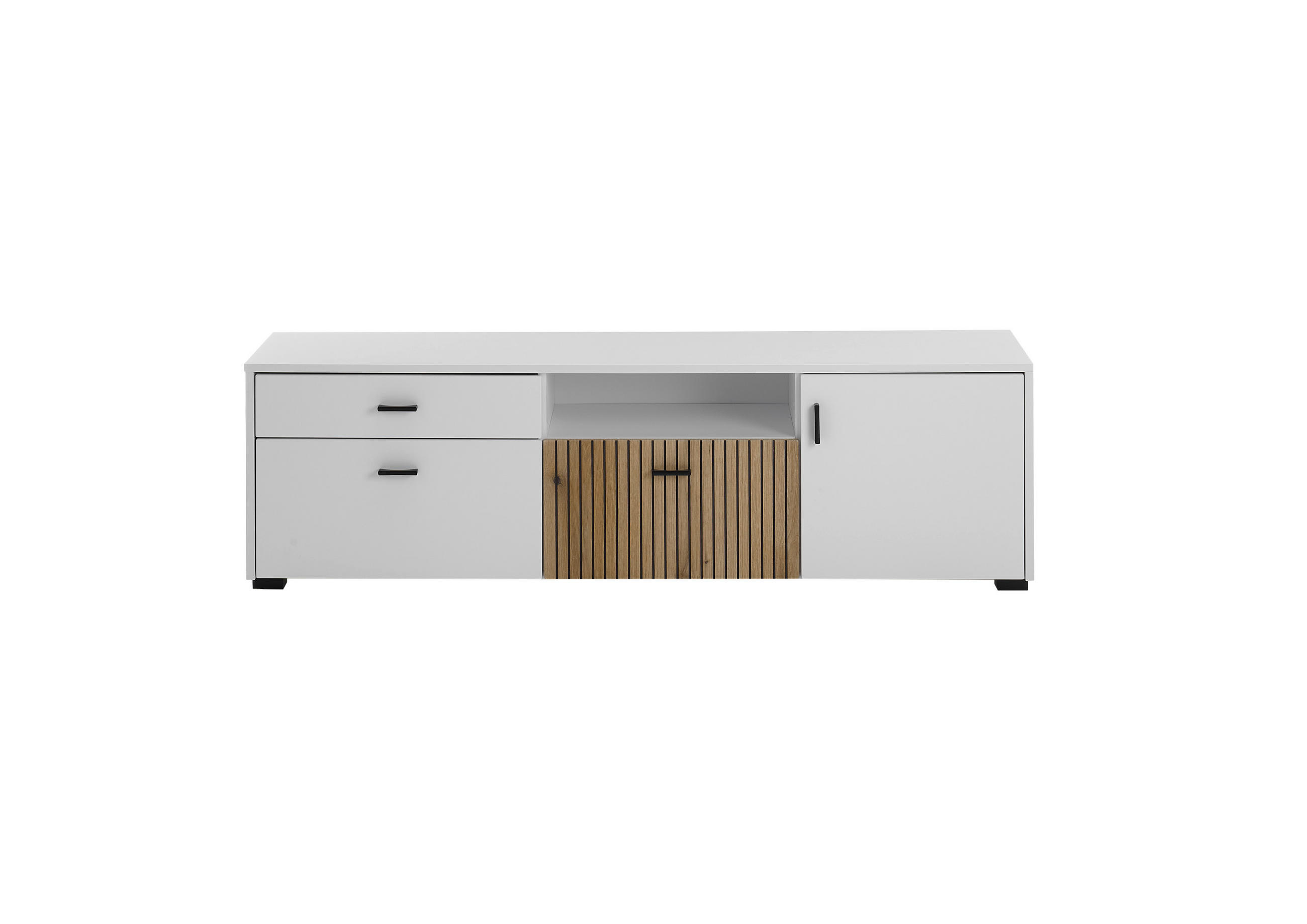 Mid.you Lowboard Weiß, Eiche 150x42x43.6 cm