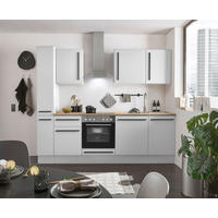 KÜCHENBLOCK 250 cm   in Weiß  - Eichefarben/Schwarz, Design, Holzwerkstoff/Kunststoff (250cm) - MID.YOU