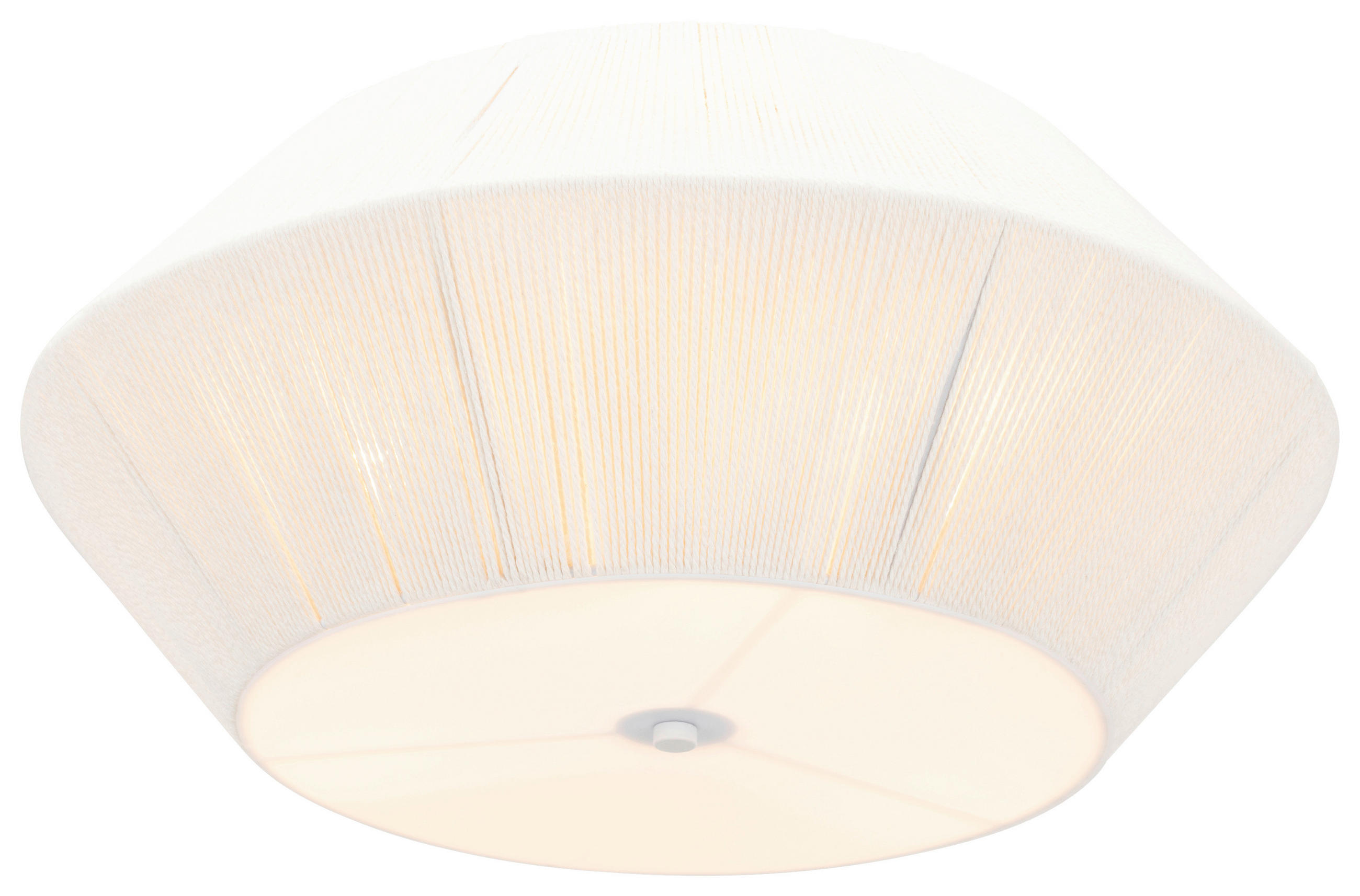 DECKENLEUCHTE  45/25 cm    - Weiß, Design, Textil/Metall (45/25cm) - Collet's Monde