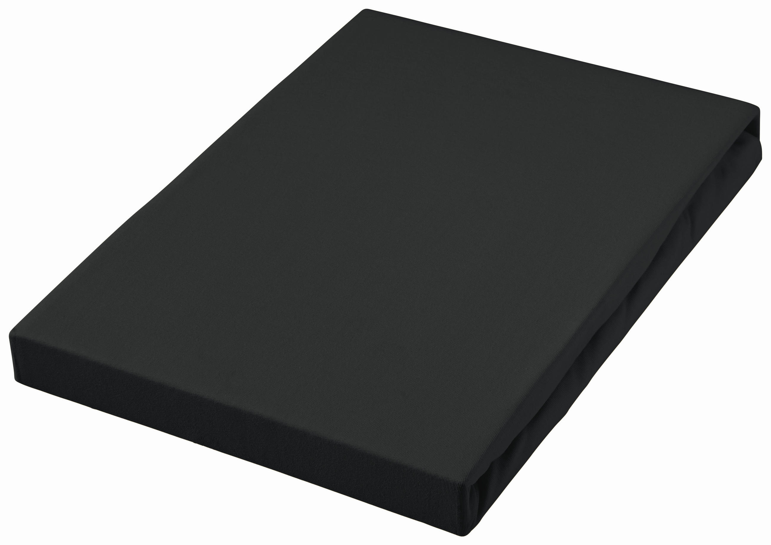 ELASTICKÉ PROSTĚRADLO, žerzej, černá, 100/200 cm - černá, Basics, textil (100/200cm) - Fleuresse