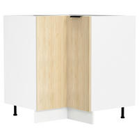 ECKUNTERSCHRANK 76/93/76 cm  in Weiß, Honigeiche  - Honigeiche/Schwarz, Trend, Holzwerkstoff/Kunststoff (76/93/76cm) - MID.YOU