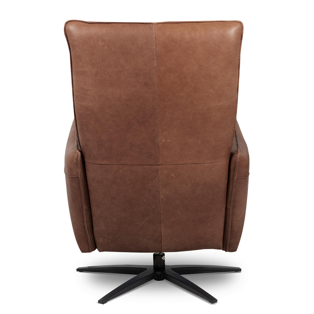 RELAXSESSEL in Leder Rotbraun  - Rotbraun/Schwarz, Design, Leder/Metall (77/107/88cm) - Livetastic