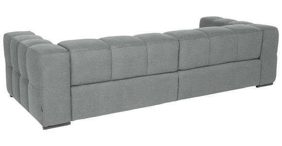 BIGSOFA  in Flachgewebe, Leinenoptik Silberfarben  - Silberfarben/Schwarz, Design, Textil/Metall (262/66/113cm) - Belluti