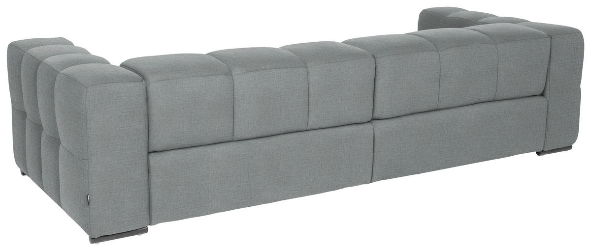 BIGSOFA  in Flachgewebe, Leinenoptik Silberfarben  - Silberfarben/Schwarz, Design, Textil/Metall (262/66/113cm) - Belluti