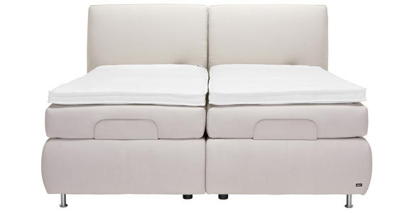 BOXSPRINGBETT 200/220 cm in Beige - Beige/Alufarben, KONVENTIONELL, Textil/Metall (200/220cm) - Dieter Knoll
