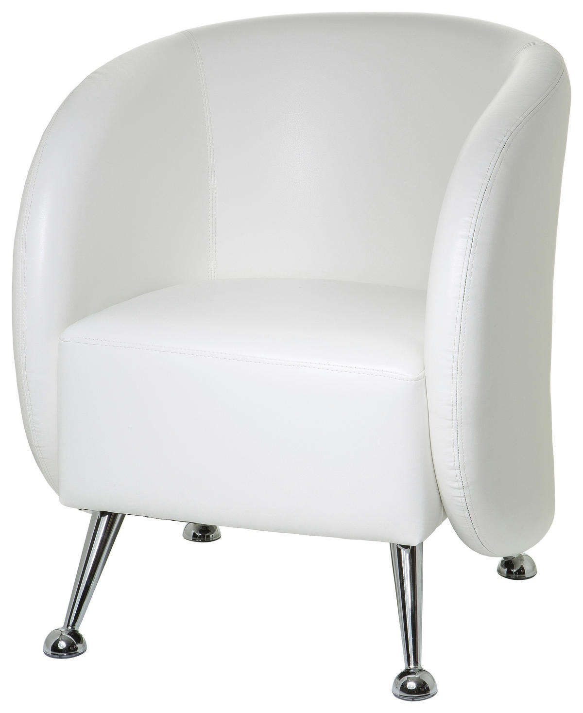 FOTELJ,  bela tekstil - barve kroma/bela, Moderno, kovina/tekstil (60/85/50cm) - MID.YOU