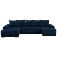 Colțar Extensibil, textil, albastru - argintiu/albastru, Design, plastic/textil (203/350/180cm) - Carryhome