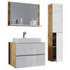 BADEZIMMER 4-teilig  in 94 cm  - Honigeiche/Weiss, Modern, Keramik/Holzwerkstoff (94cm) - MID.YOU
