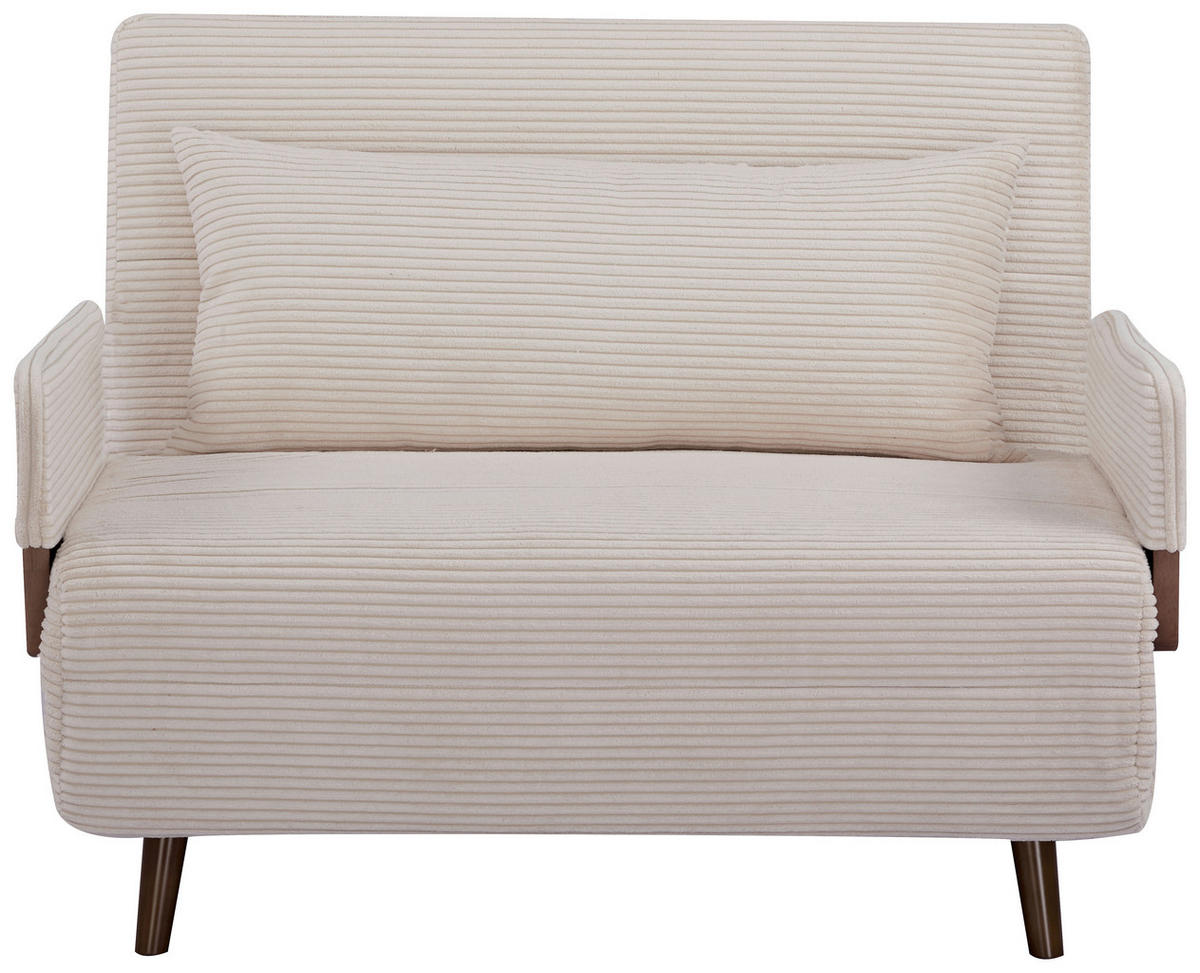 SCHLAFSESSEL Cord Creme    - Hellbraun/Creme, MODERN, Holz/Textil (107/82/91cm) - Livetastic