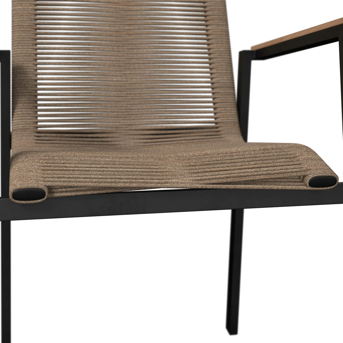 STAPELSESSEL Teakholz Aluminium Anthrazit, Sandfarben, Teakfarben  - Sandfarben/Anthrazit, Design, Holz/Textil (56/90/66cm) - Amatio