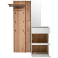 GARDEROBE 3-teilig  in 125/196/39 cm  - Eichefarben/Weiß, Design, Glas/Holz (125/196/39cm) - Johann Jakob