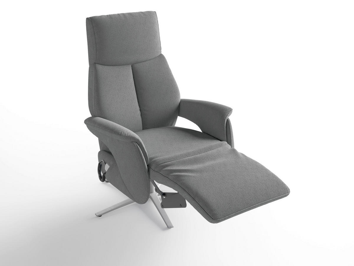 RELAXAČNÉ KRESLO, textil, sivá - sivá/strieborná, Basics, kov/textil (75/110/85cm) - Sit & More