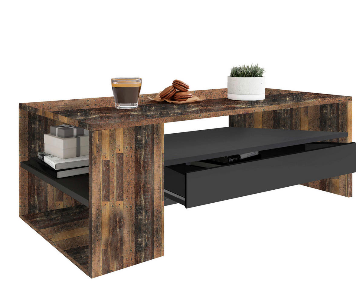 KLUB STOČIĆ 110/45,5/60 cm  antracit, stari hrast  - stari hrast/antracit, Dizajnerski, pločasti materijal (110/45,5/60cm) - Cantus