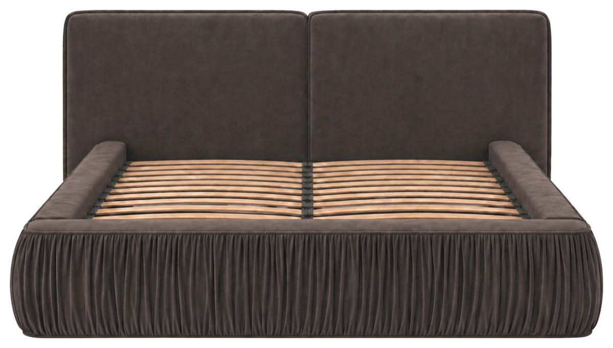 POLSTERBETT Lattenrost, Bettkasten Braun 180/200 cm  - Schwarz/Braun, MODERN, Holz/Kunststoff (180/200cm) - MID.YOU