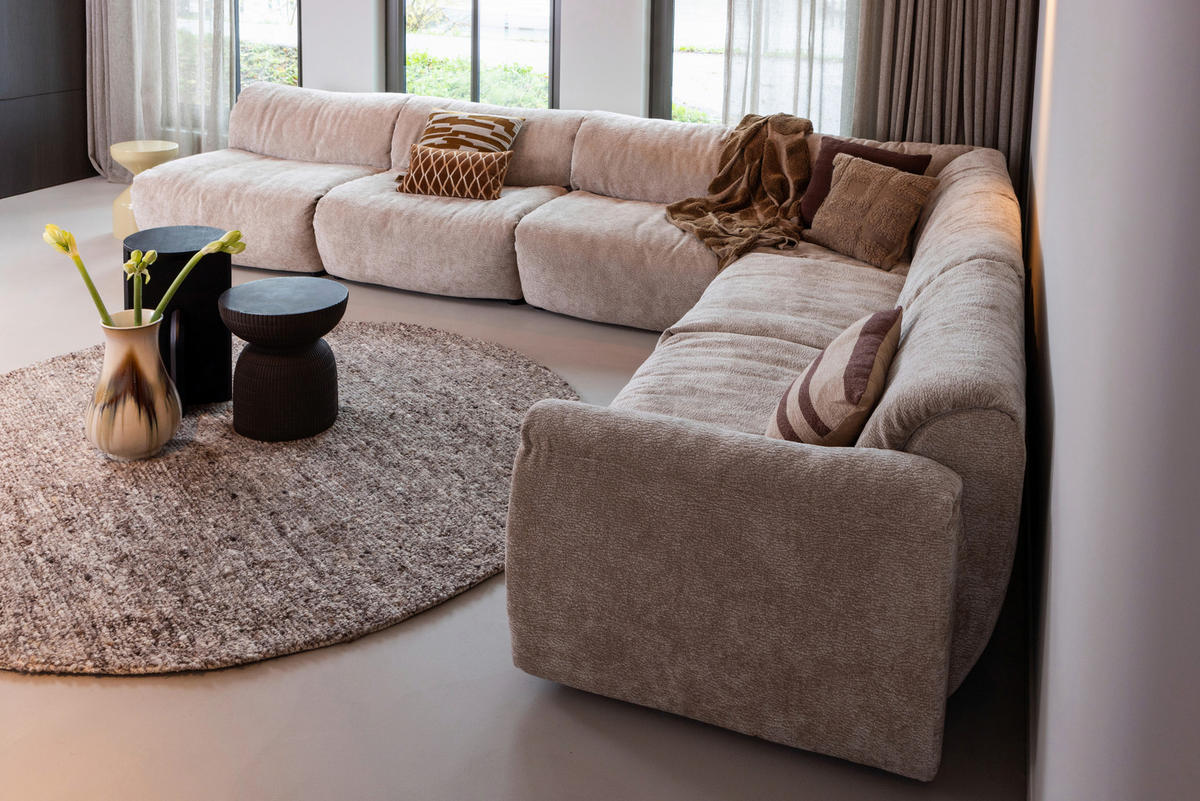 TEPPICH 200/200 cm Efia Braun rund  - Braun, Basics, Textil (200/200cm)