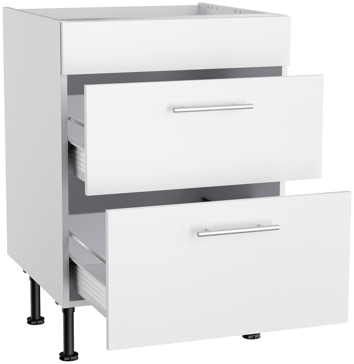 KÜCHENLEERBLOCK 270 cm   in Weiß  - Edelstahlfarben/Anthrazit, Basics, Holzwerkstoff/Metall (270cm) - Optifit