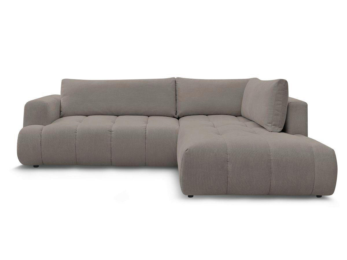 ECKSCHLAFSOFA FUJI Leinenoptik Taupe  inkl.  - Taupe/Schwarz, MODERN, Kunststoff/Textil (282/204cm)