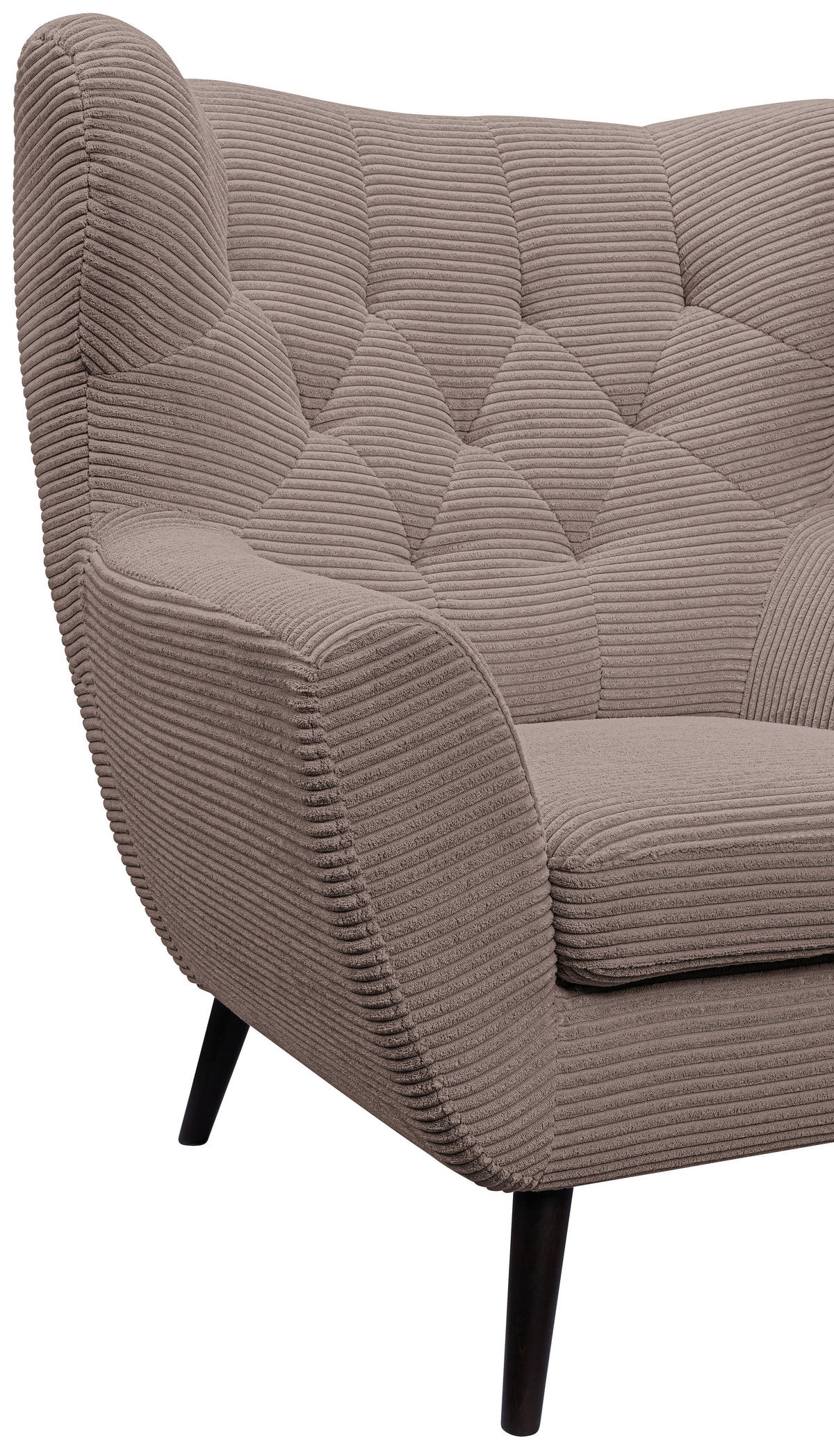 SESSEL Cord Braun    - Schwarz/Braun, Design, Holz/Textil (87/101/95cm) - Stylife