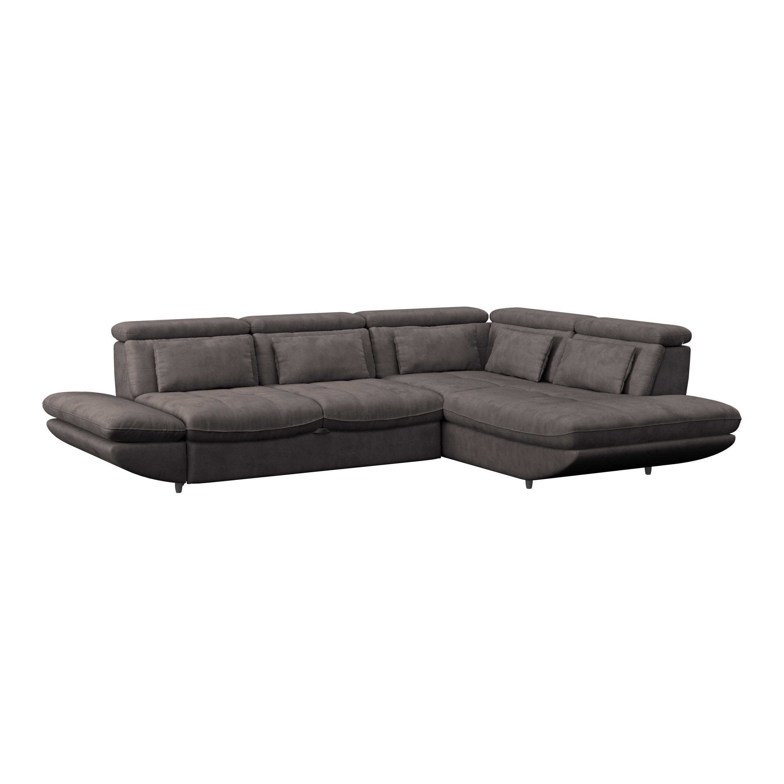 WOHNLANDSCHAFT in Webstoff Dunkelbraun  - Dunkelbraun/Schwarz, Modern, Kunststoff/Textil (233/311cm) - MID.YOU