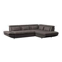 WOHNLANDSCHAFT in Webstoff Dunkelbraun  - Dunkelbraun/Schwarz, Modern, Kunststoff/Textil (233/311cm) - MID.YOU