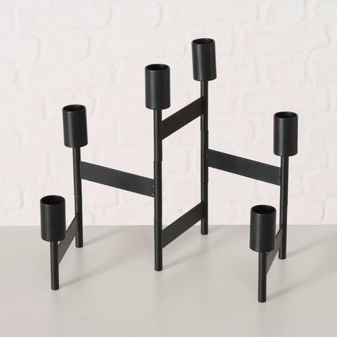 WINDLICHT Schwarz  - Schwarz, Basics, Metall (51/2,5/22cm) - Boltze Home