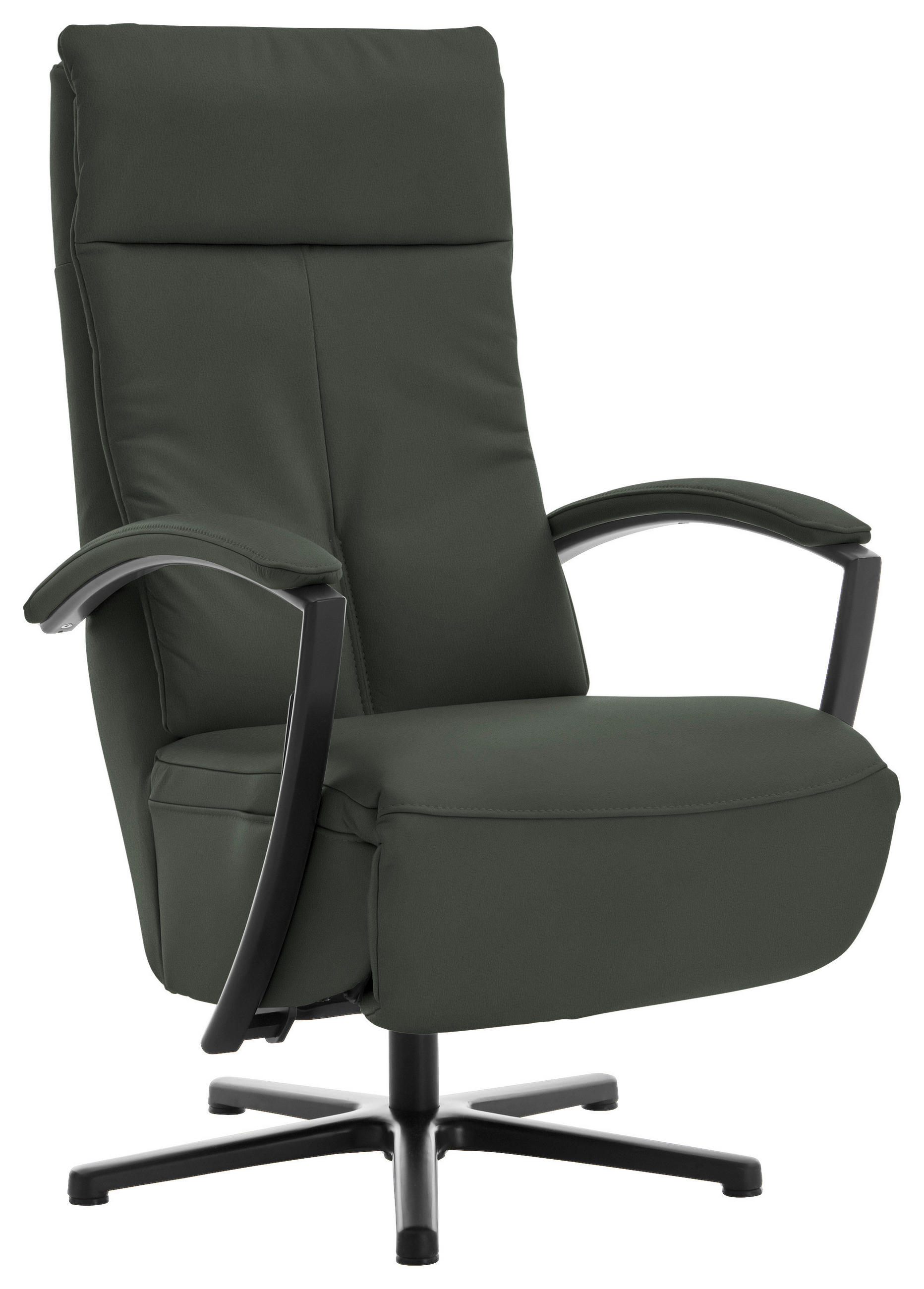 RELAXSESSEL in Leder Dunkelgrün  - Dunkelgrün/Schwarz, Design, Leder/Metall (76/112/83cm) - Beldomo Speed