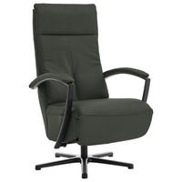 RELAXSESSEL in Leder Dunkelgrün  - Dunkelgrün/Schwarz, Design, Leder/Metall (76/112/83cm) - Beldomo Speed