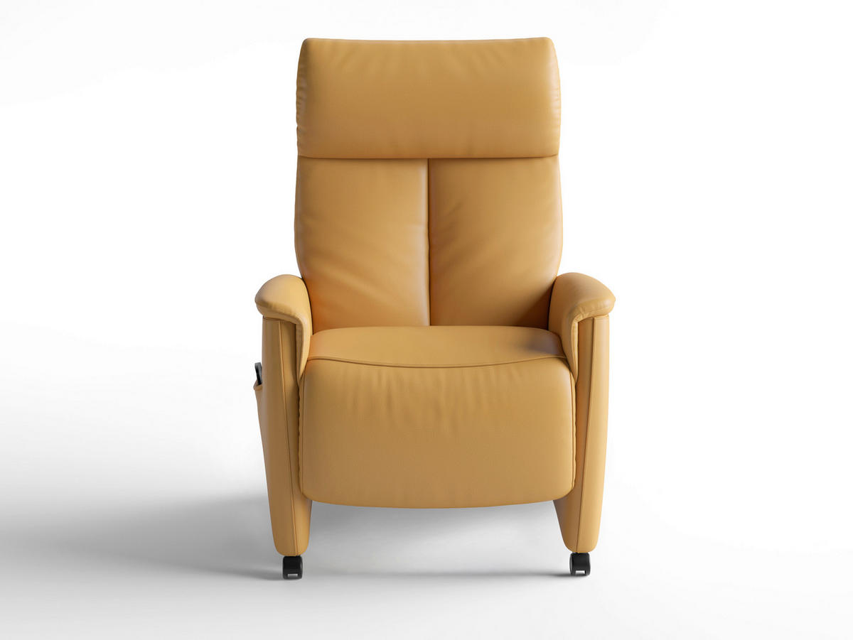 RELAXAČNÉ KRESLO, koža, kari žltá - čierna/kari žltá, Basics, koža/plast (76/110/84cm) - Sit & More