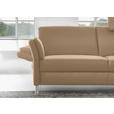 3-SITZER-SOFA Latina in Echtleder Hellbraun   - Hellbraun/Alufarben, Design, Leder/Metall (190/82/99cm) - Dieter Knoll