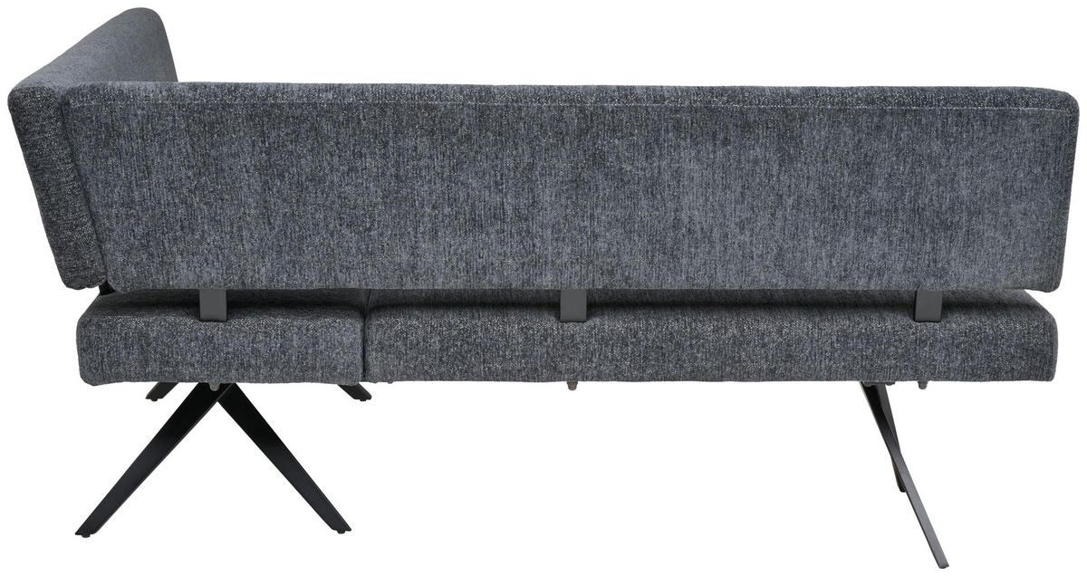ECKBANK 190/150 cm  in Dunkelgrau  - Dunkelgrau/Schwarz, KONVENTIONELL, Textil/Metall (190/150cm) - MID.YOU