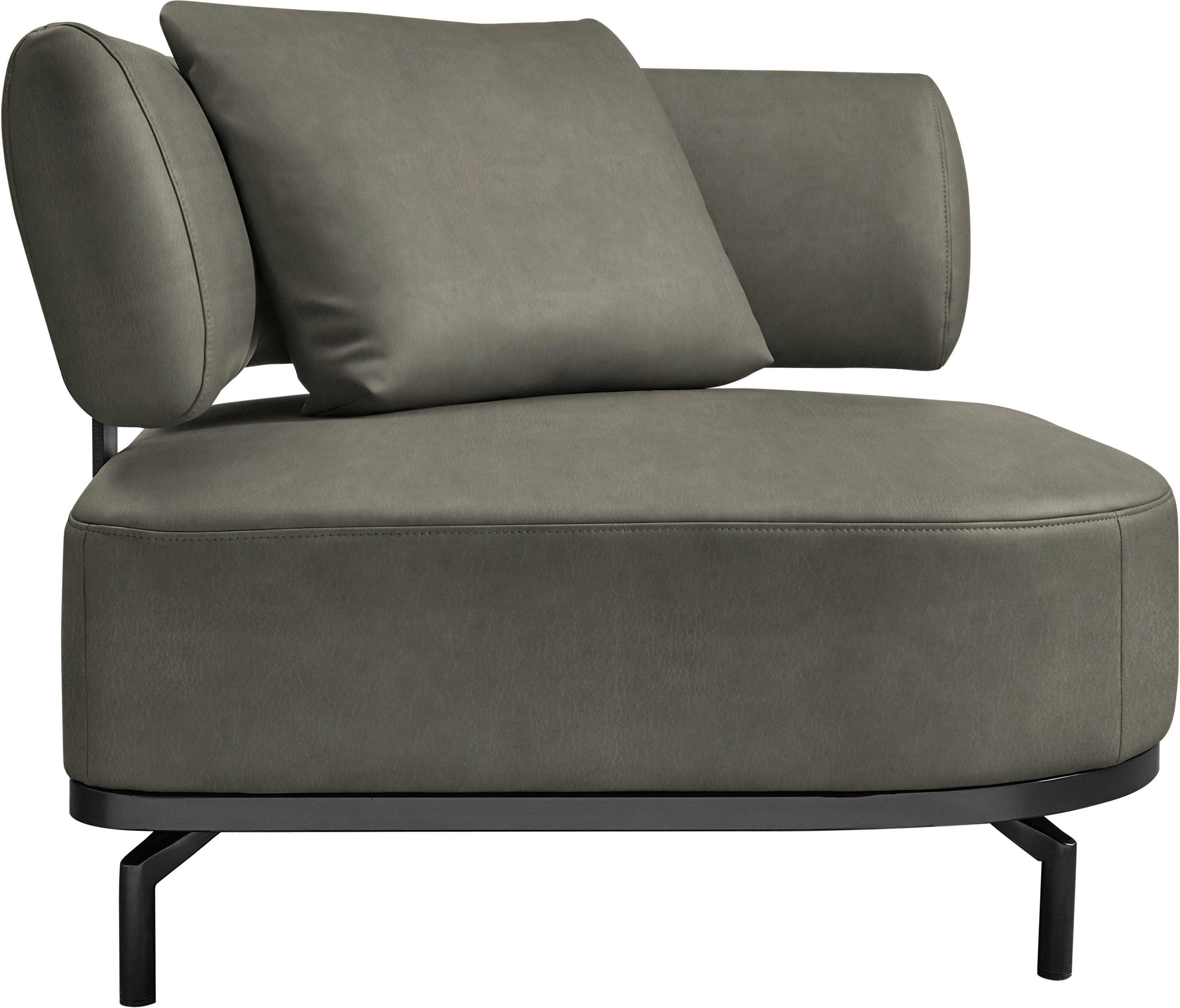SESSEL in Echtleder Grau  - Schwarz/Grau, Design, Leder/Metall (98/85/98cm) - Dieter Knoll