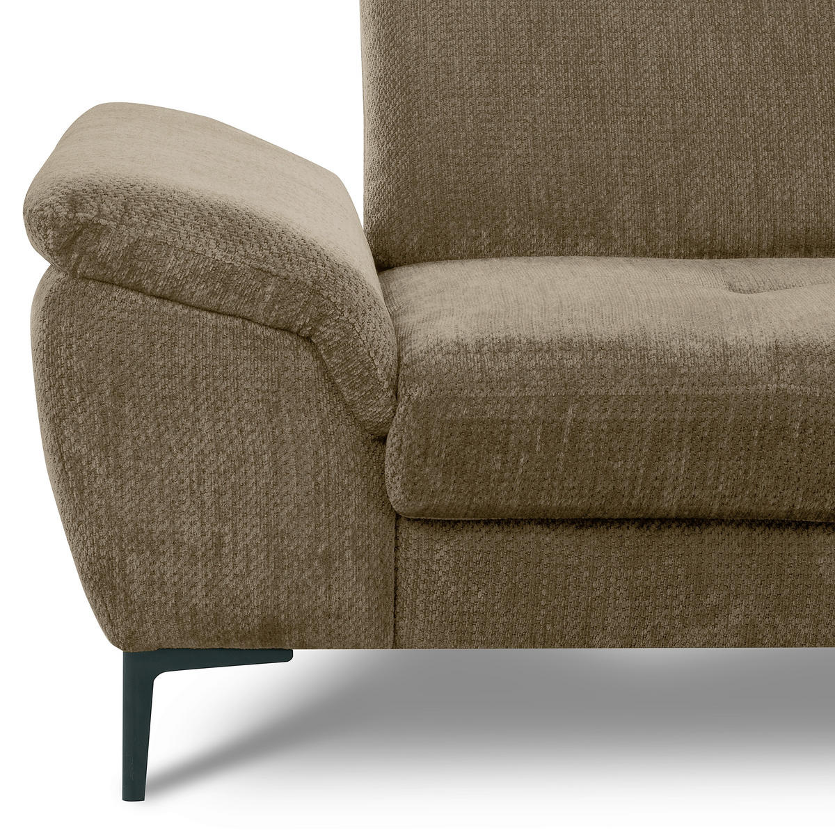 ECKSOFA  Webstoff Taupe  - Taupe/Schwarz, Design, Textil/Metall (268/195cm) - Livetastic