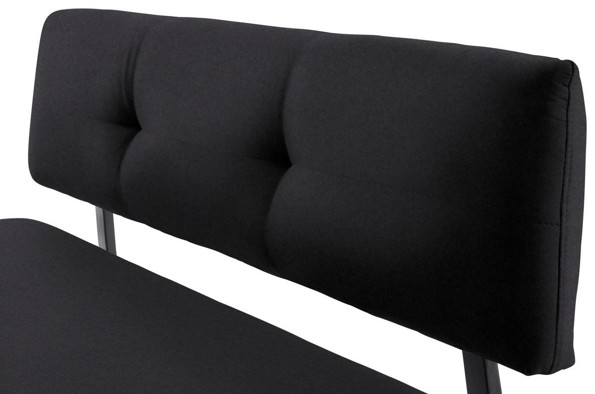 SITZBANK 200/86/60 cm  in Schwarz  - Schwarz, MODERN, Textil/Metall (200/86/60cm) - Cantus