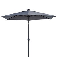 SONNENSCHIRM mit LED 298 cm  - Anthrazit/Hellgrau, Basics, Textil/Metall (298/250cm) - Doppler