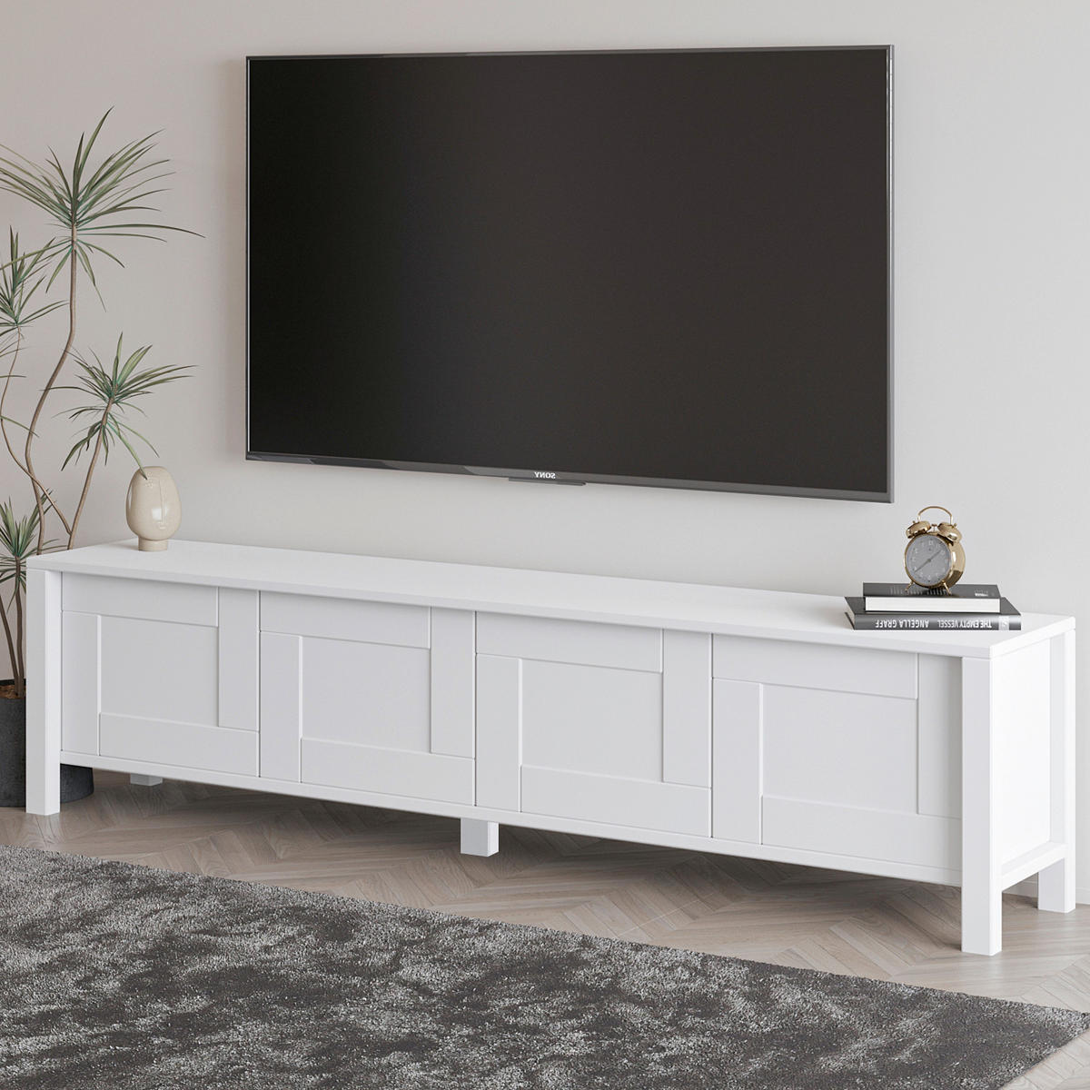 LOWBOARD  in 35/45/160 cm  - Weiss, Design, Holzwerkstoff (35/45/160cm) - Livetastic
