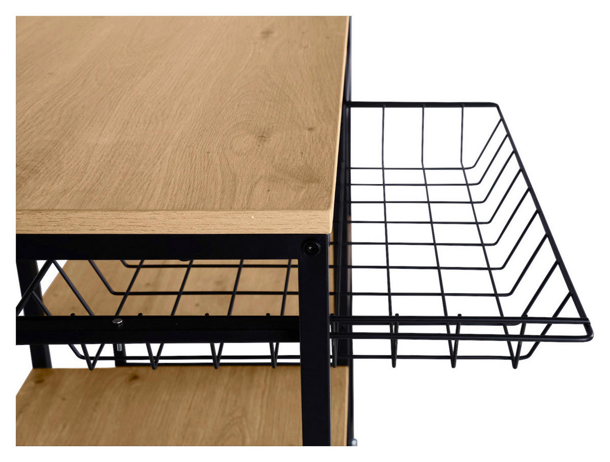 SERVIERWAGEN Naturfarben, Schwarz  - Schwarz/Naturfarben, Trend, Holzwerkstoff/Kunststoff (86/40/86cm) - Xora