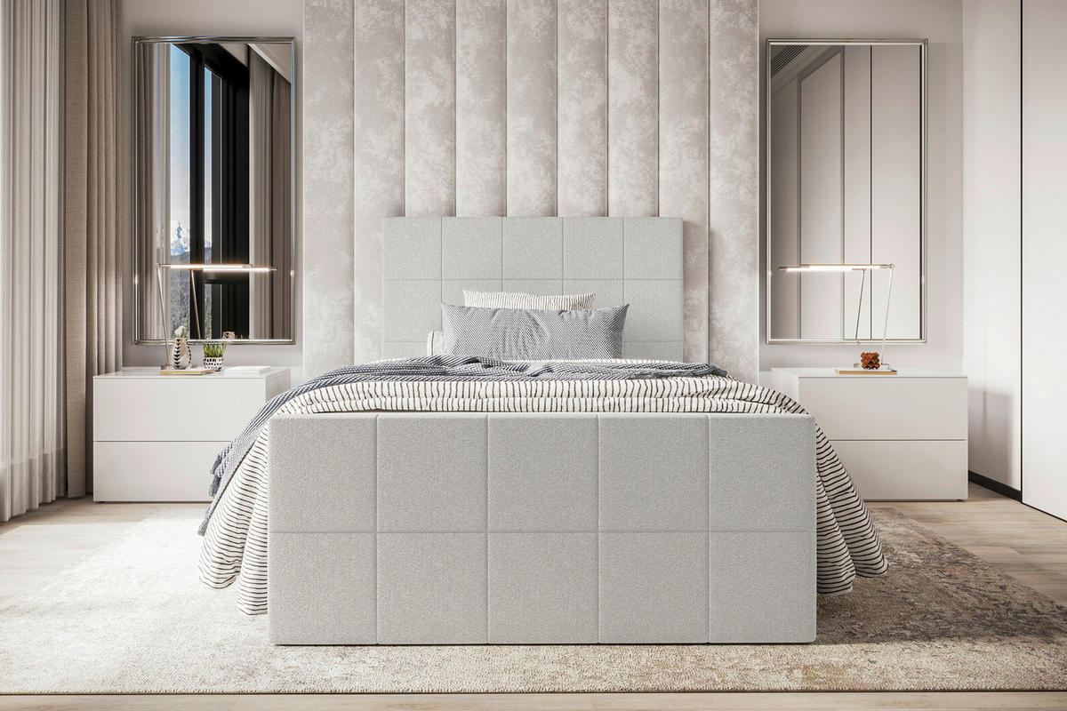 BOXBETT 100/200 cm  in Hellgrau  - Hellgrau, KONVENTIONELL, Kunststoff/Textil (100/200cm) - Boxxx