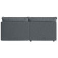 ECKSOFA Grau Cord Zierkissen, Rückenkissen, Schlaffunktion, Rücken echt  - Schwarz/Grau, MODERN, Kunststoff/Textil (153/200cm) - Xora
