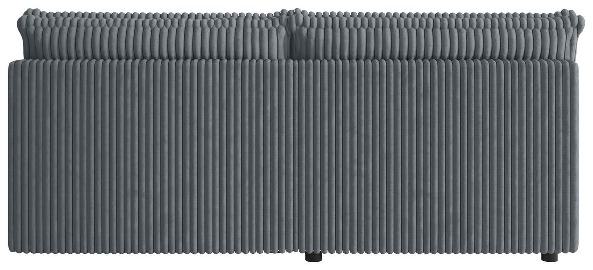 ECKSOFA Grau Cord Zierkissen, Rückenkissen, Schlaffunktion, Rücken echt  - Schwarz/Grau, MODERN, Kunststoff/Textil (153/200cm) - Xora