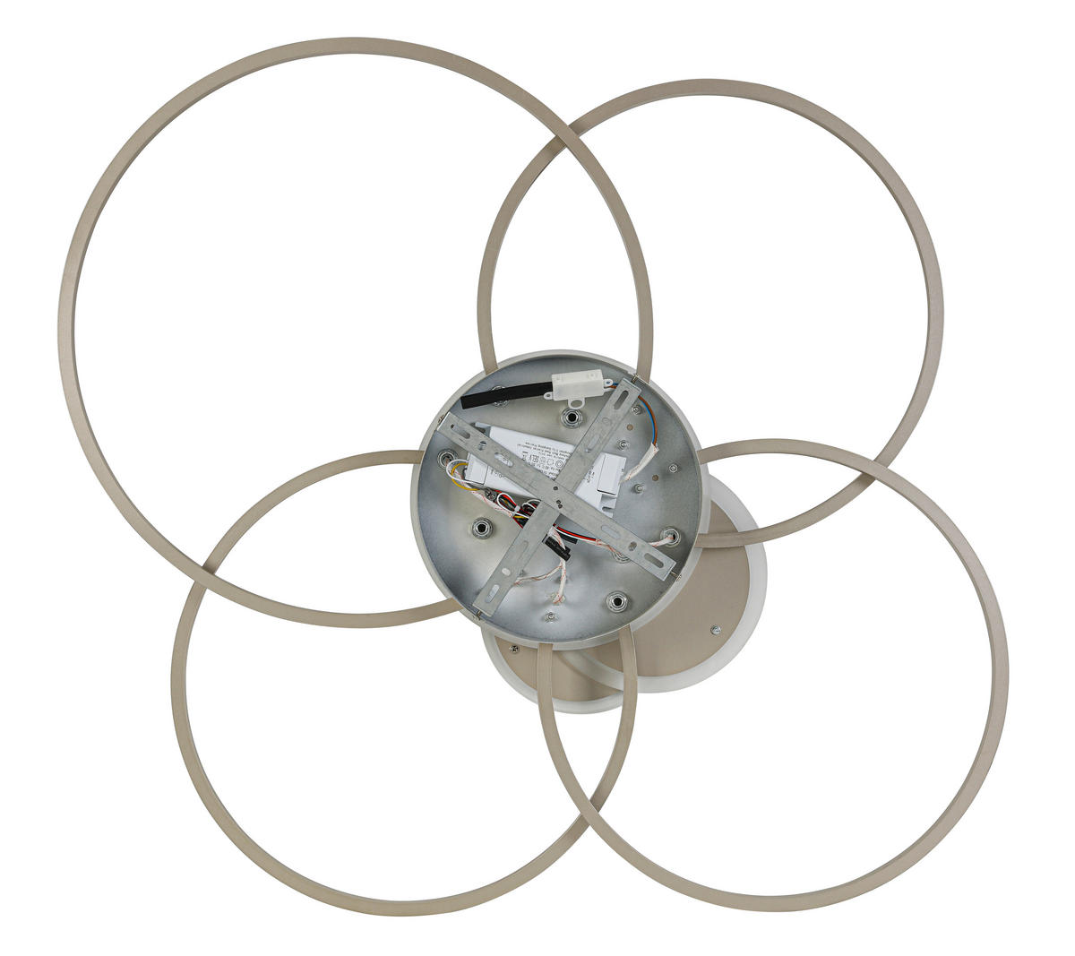 STROPNÉ LED SVIETIDLO, 90,5/81/9,5 cm - biela/šampanská, Design, kov/plast (90,5/81/9,5cm) - Novel