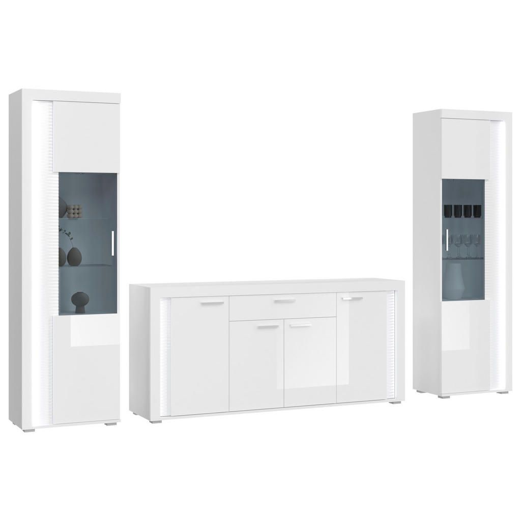 MID.YOU OBÝVACÍ STĚNA, vysoce lesklá bílá