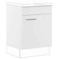 KOCHFELDUMBAUSCHRANK 60/87,8/57,6 cm  in Weiß  - Edelstahlfarben/Weiß, Basics, Holzwerkstoff/Metall (60/87,8/57,6cm) - Impuls