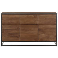 SIDEBOARD 160/93/40 cm  - valnötsfärgad/svart, Lifestyle, metall/trä (160/93/40cm) - MID.YOU