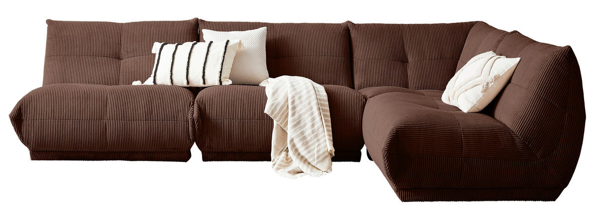 ECKSOFA Braun Cord  - Braun, Trend, Textil (315/210cm) - Livetastic